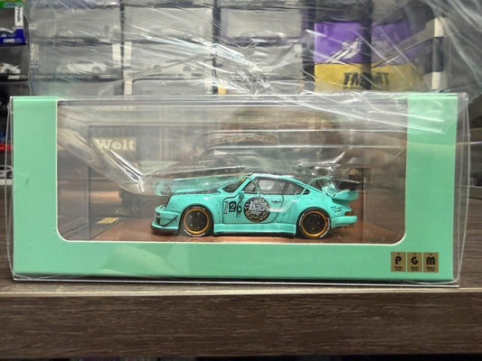 PGM 1/64 Porsche 930 RWB Tiffany Blue Smile Livery Limited 1500pcs