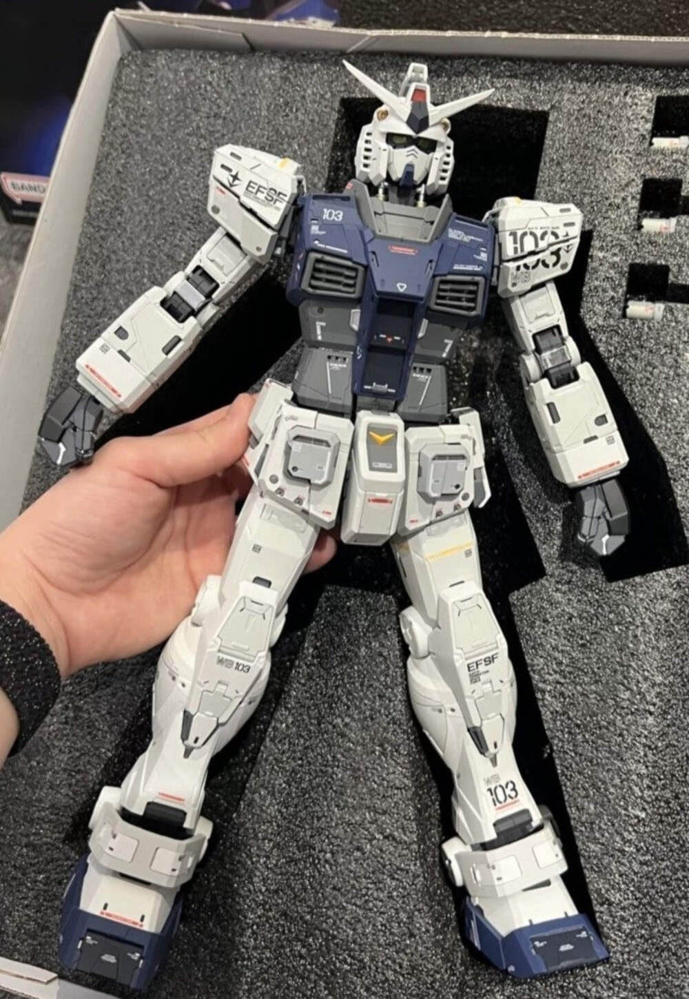 MG 1/100 RX-93 Nu Gundam Ver. Ka Custom Painted Model Kit EFSF MS 103 Figure