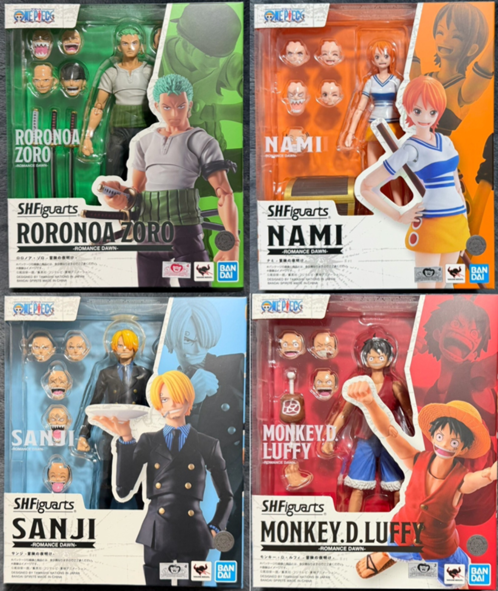 S.H.Figuarts One Piece Romance Dawn Straw Hat Crew Luffy Zoro Sanji Nami SHF Set