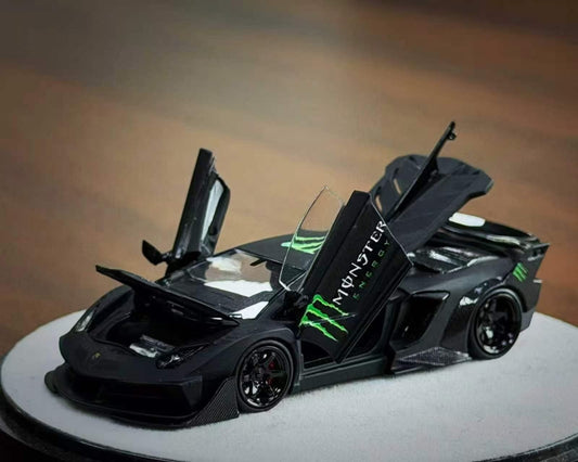 PGM 1/64 Lamborghini LP700 GT EVO Monster Energy Black Diecast Preorder