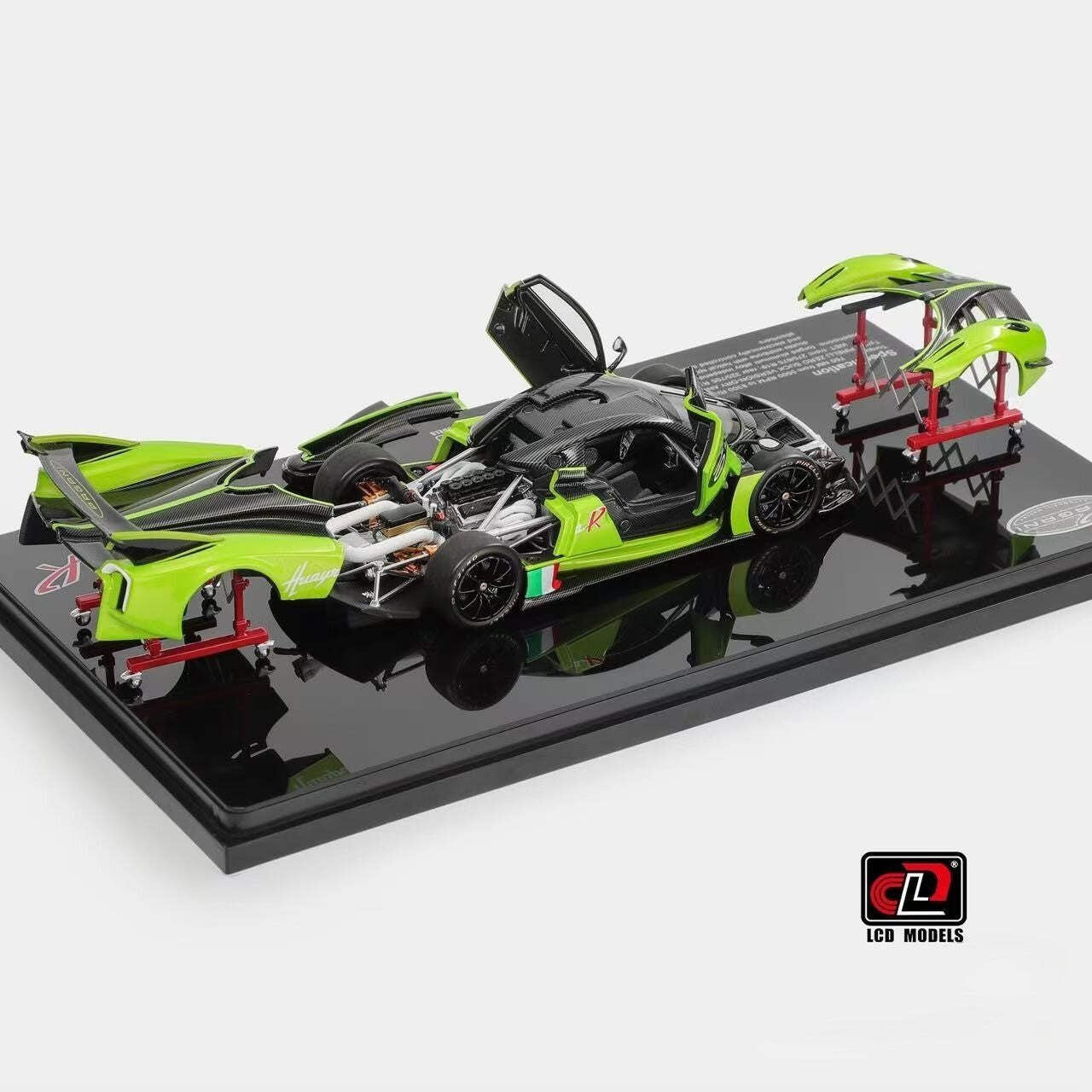 LCD Models 1/43 Pagani Huayra R Green Full Opening Diecast Model Preorder