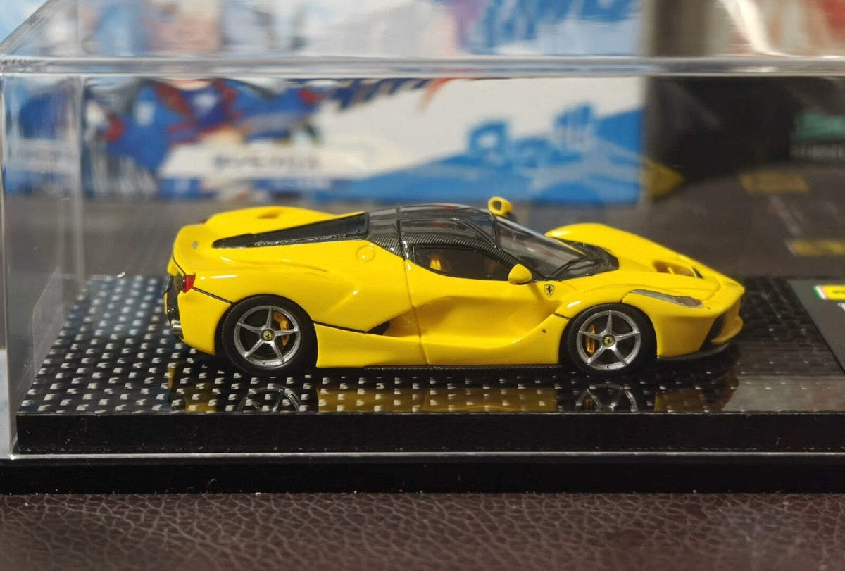 DMH 1/64 Ferrari LaFerrari Yellow Limited 50 Carbon Base Rare