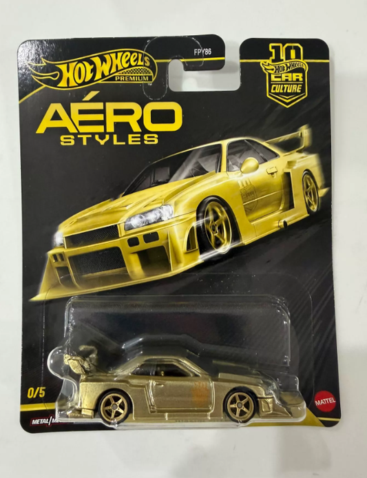Hot Wheels Premium Aero Styles LB-ER34 Nissan Skyline Gold 0/5 Chase