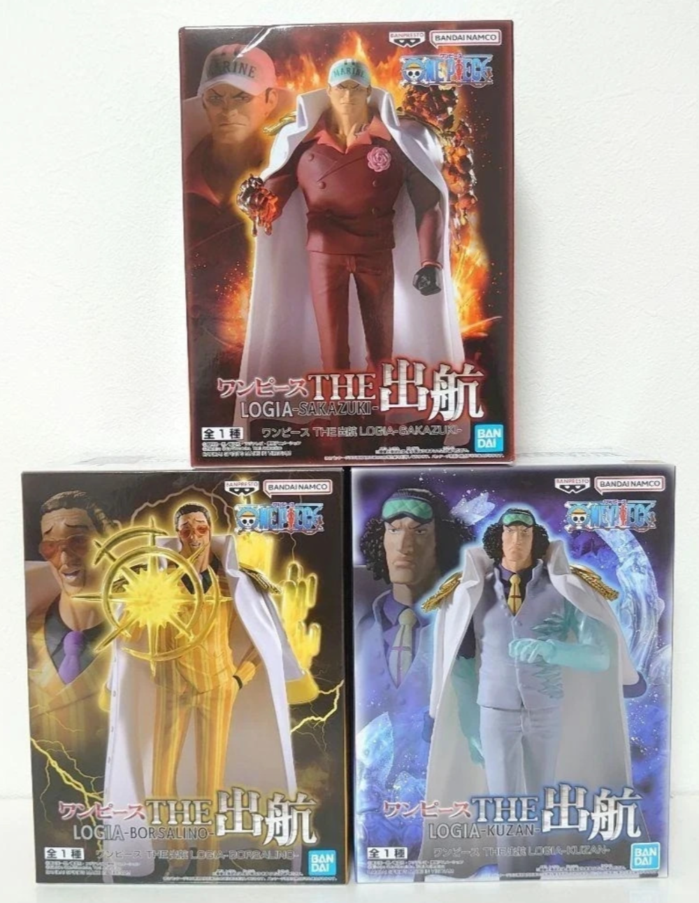 One Piece Logia THE Departure Admiral Set Akainu Aokiji Kizaru Banpresto Figure