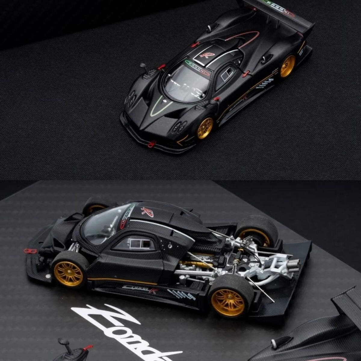 Pagani Zonda R Black 1/64 Diecast Model Car AR Box
