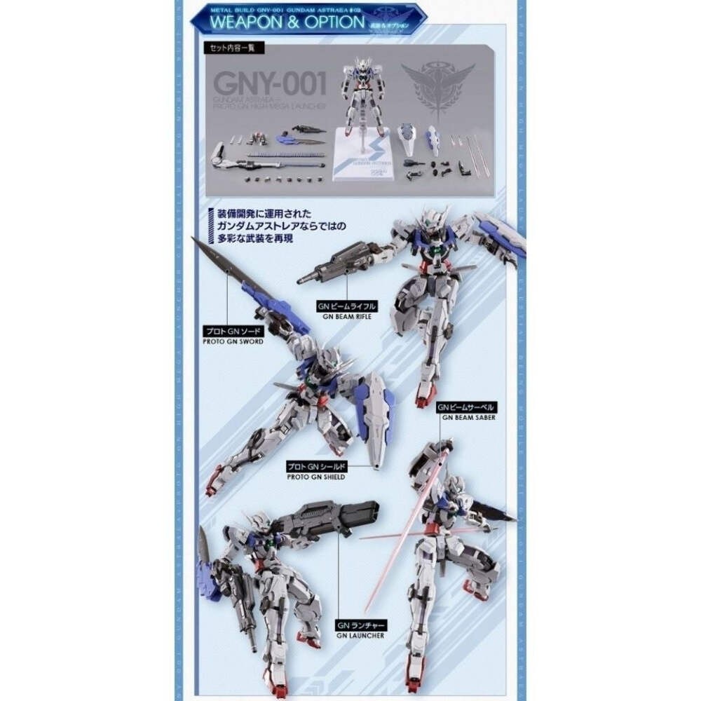 Bandai Metal Build Gundam Astraea + Proto GN High Mega Launcher GNY-001 Figure