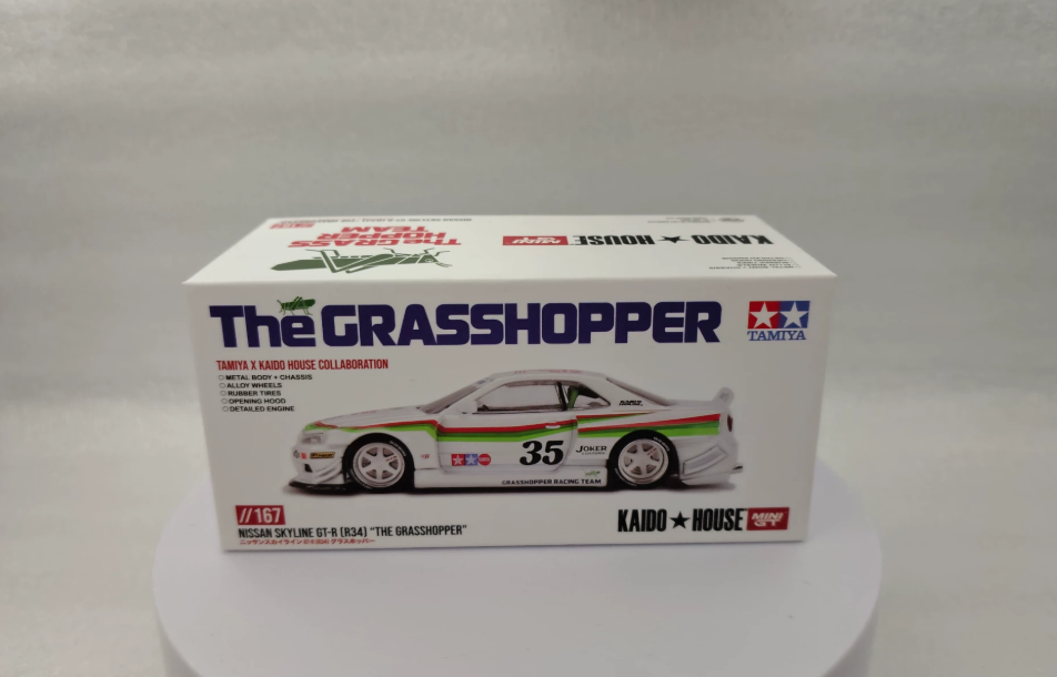 MiniGT 1/64 Nissan Skyline GT-R R34 "The Grasshopper" Tamiya Collab
