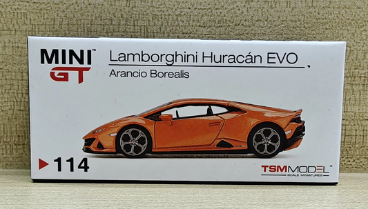 MINIGT 1/64 Lamborghini Huracán EVO #114 Orange Diecast Model