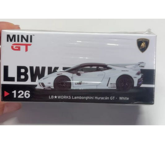 MINI GT 1/64 LB WORKS Lamborghini Huracán GT White #126 Diecast