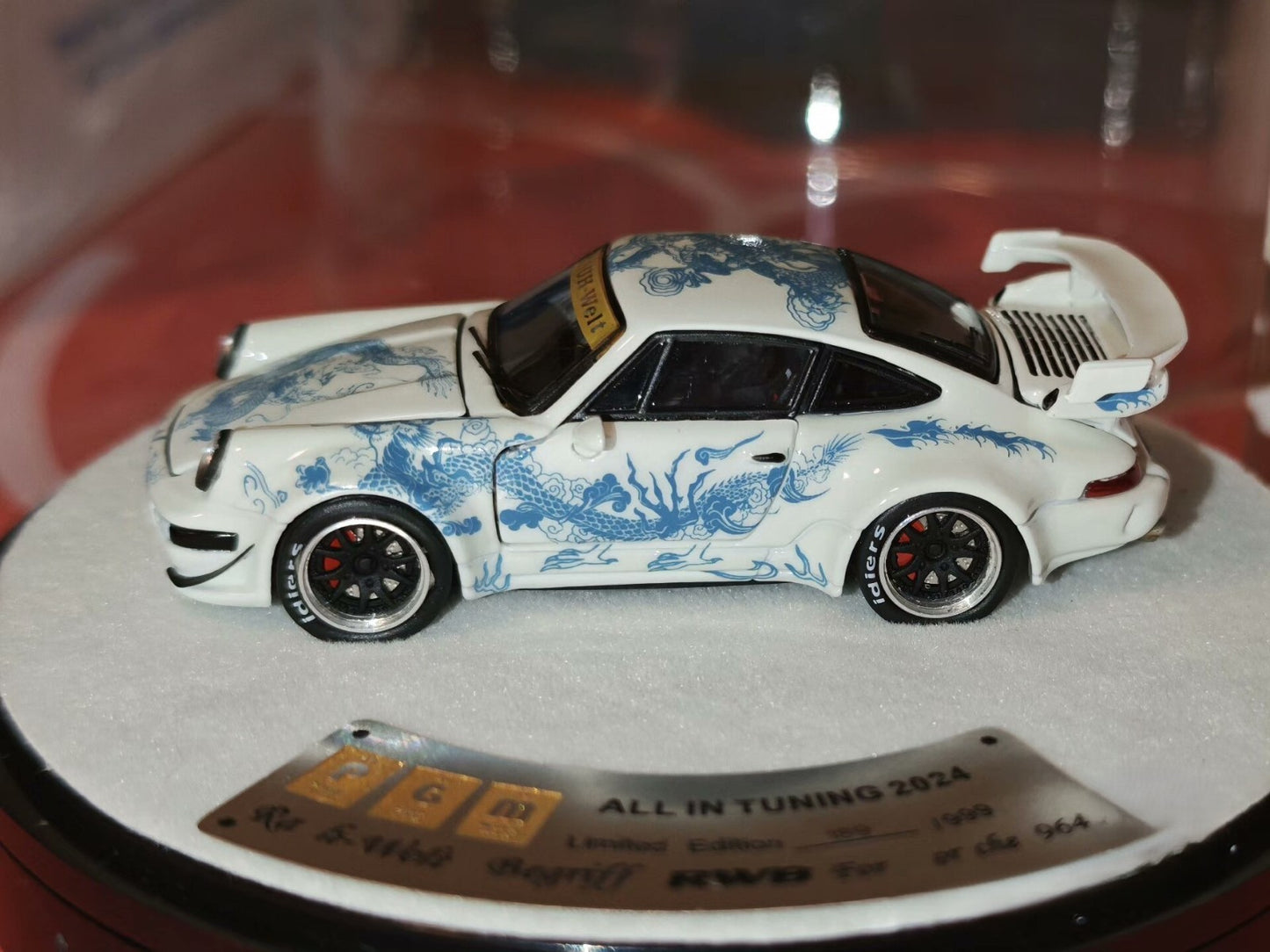 PGM RWB Porsche 964 White Dragon Limited 999pcs 1/64 Diecast Model Car