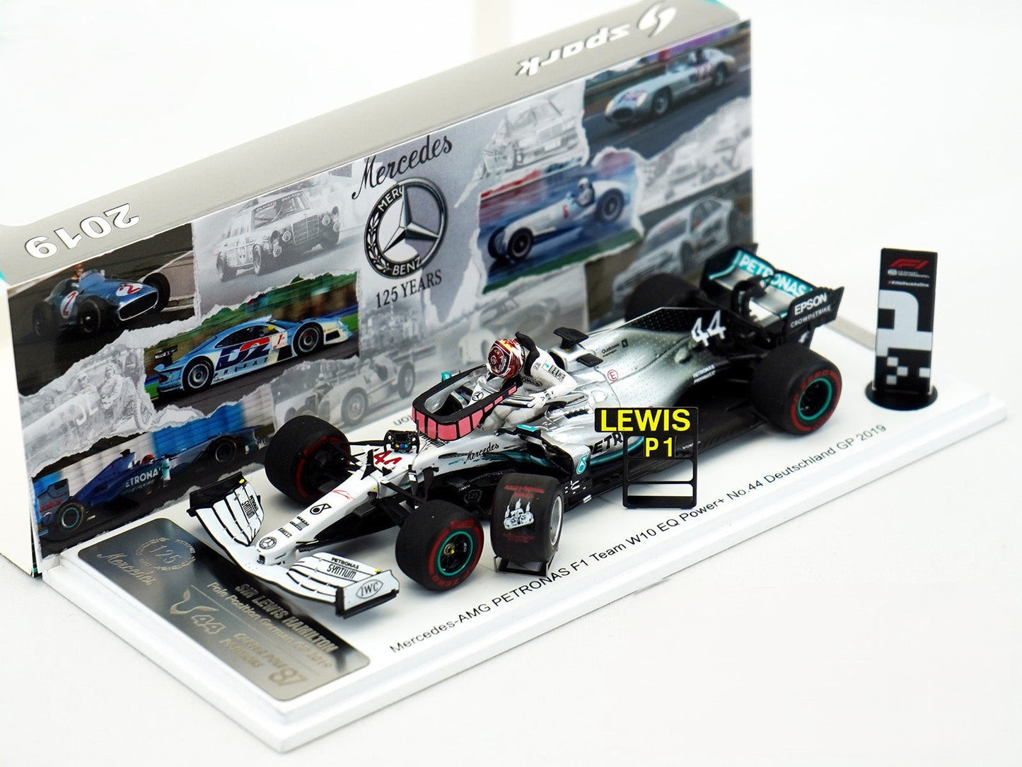 Spark 1/43 Mercedes W10 #44 Lewis Hamilton German GP Pole 2019 Champion