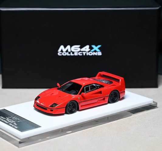 MY64 1/64 Ferrari F40 Rosso Corsa Black Wheels Lightweight Ver. Resin Model