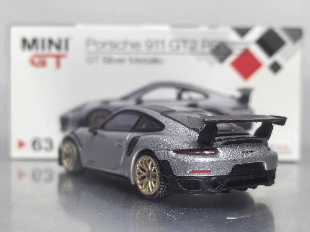 Mini GT Porsche 911 GT2 RS Weissach Package GT Silver Metallic 1/64