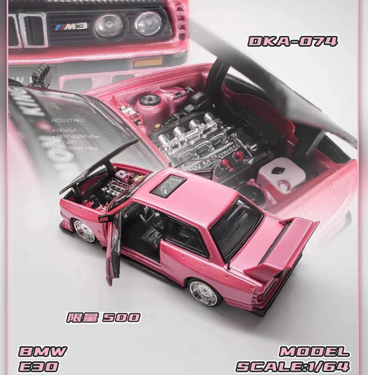 DKA 1/64 BMW E30 M3 Pink Shenzhen Expo Limited Diecast Model