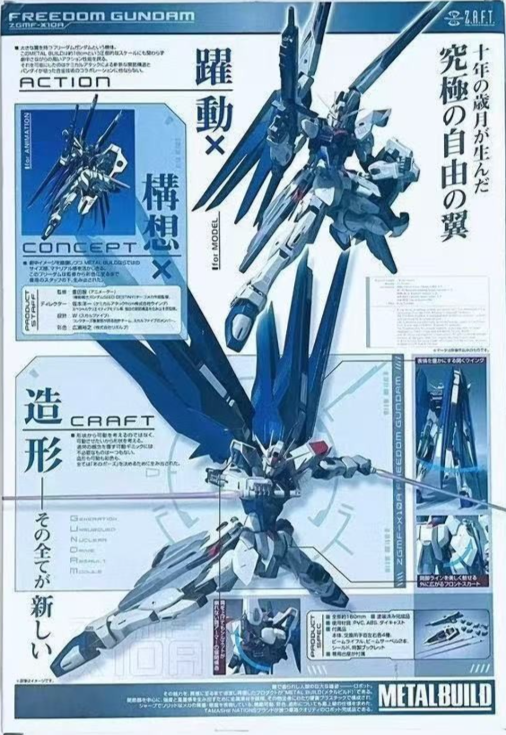 Metal Build Gundam Seed Freedom Gundam ZGMF-X10A Figure Bandai