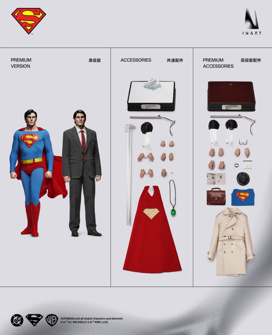 INART 1/6 Superman 1978 Figure Set Clark Kent Premium 2 Pack Preorder