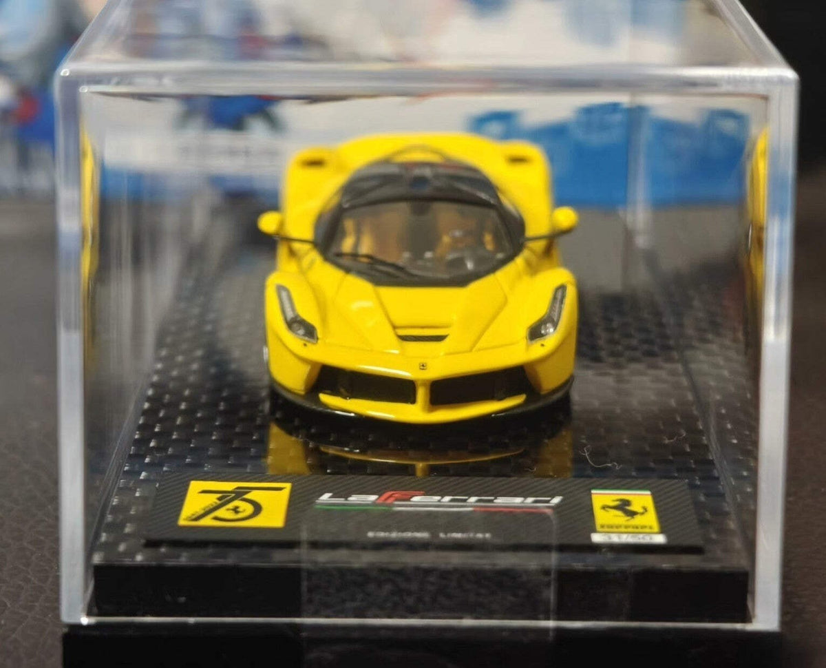 DMH 1/64 Ferrari LaFerrari Yellow Limited 50 Carbon Base Rare