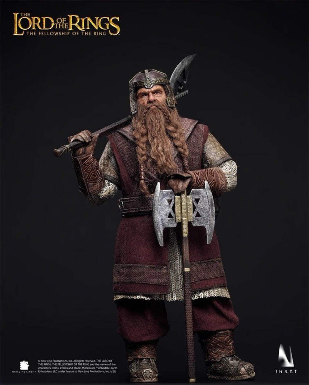 INART Gimli 1/6 Figure Lord of the Rings Fellowship Dwarf Collectible PREORDER