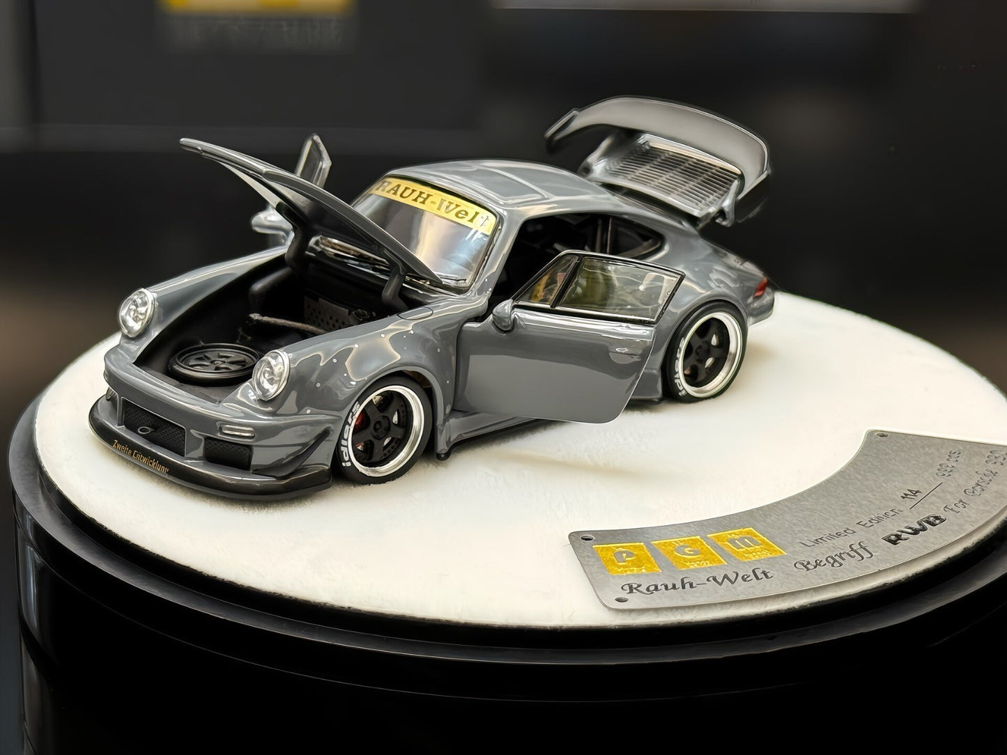 PGM Luxury RWB Porsche 930 Cement Grey Limited 1/64 Diecast Model Car
