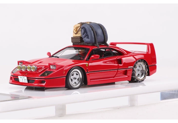 MY64 1:64 Ferrari F40 Christmas Snow Edition Red Resin Model