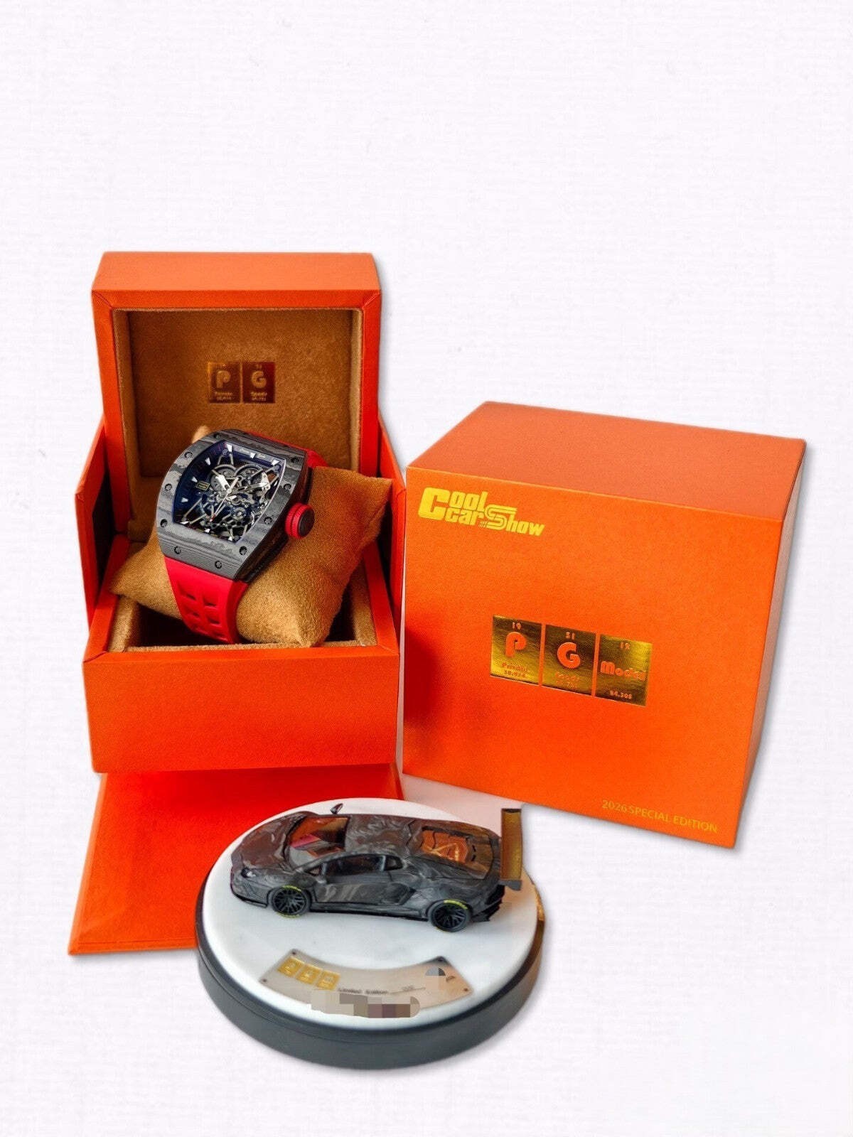 PGM LB700 Black Carbon Model Car Watch Set Limited 520 PCS Expo Exclusive