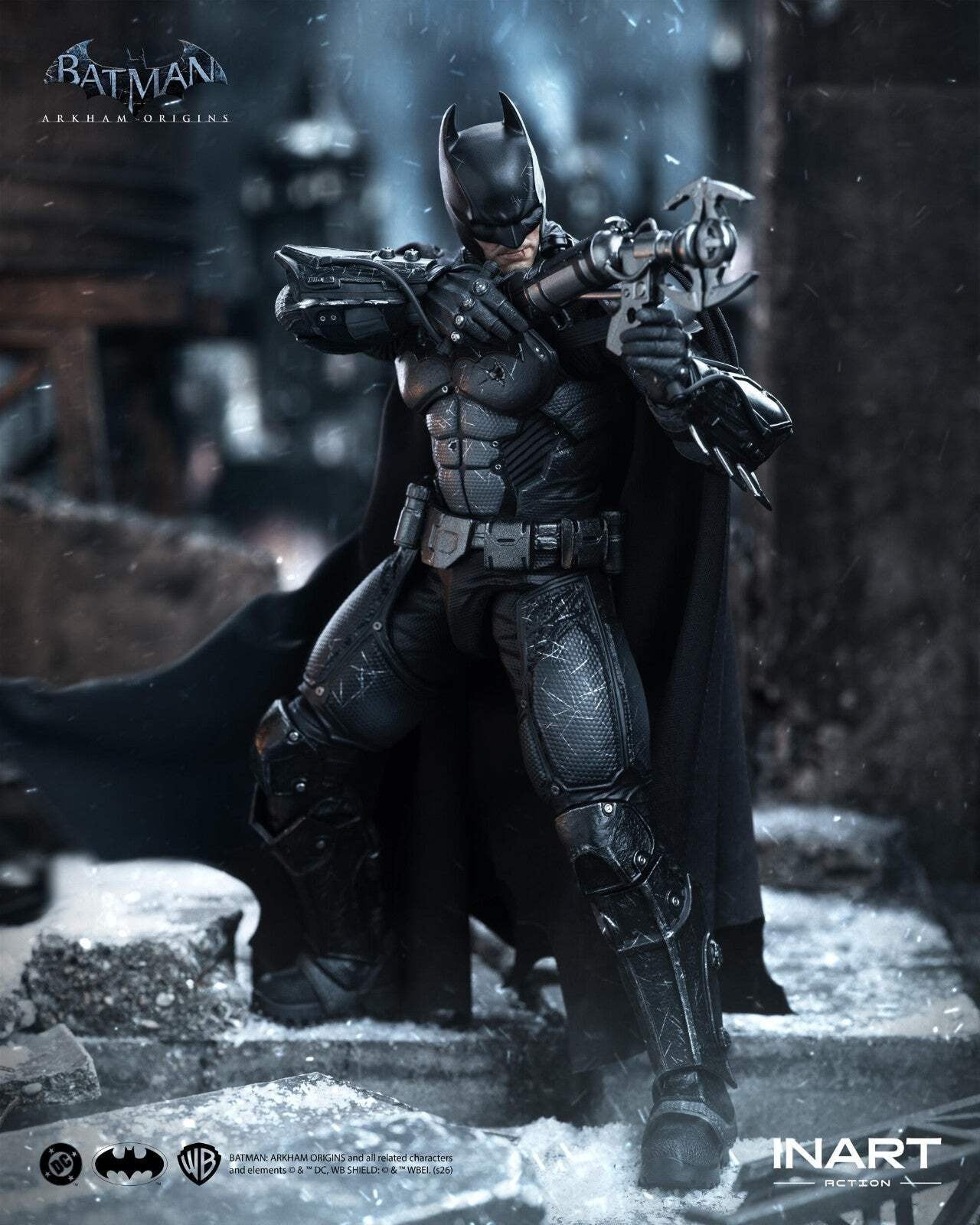 INART Batman Arkham Origins Battle Damaged 1/12 Figure DC Action