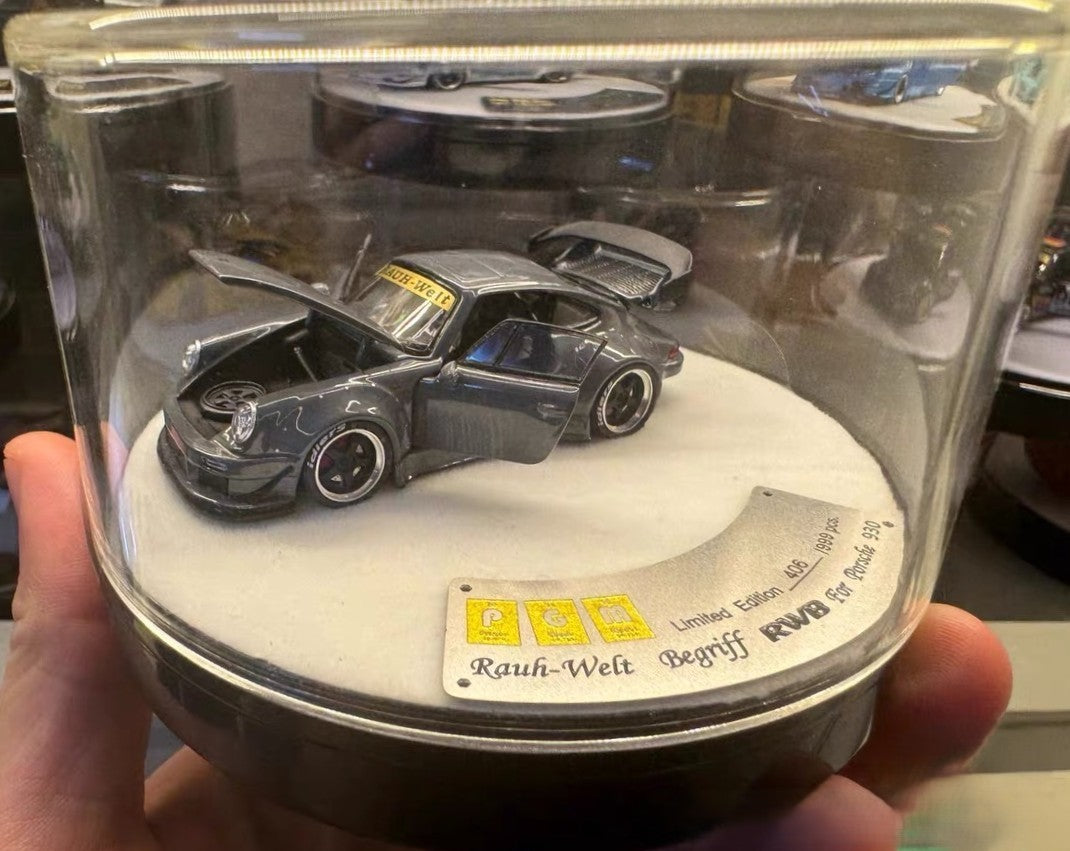 PGM Luxury RWB Porsche 930 Cement Grey Limited 1/64 Diecast Model Car