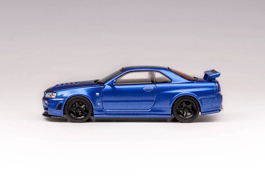 MotorHelix 1/64 Nissan Skyline GT-R R34 Z-Tune Bayside Blue Diecast