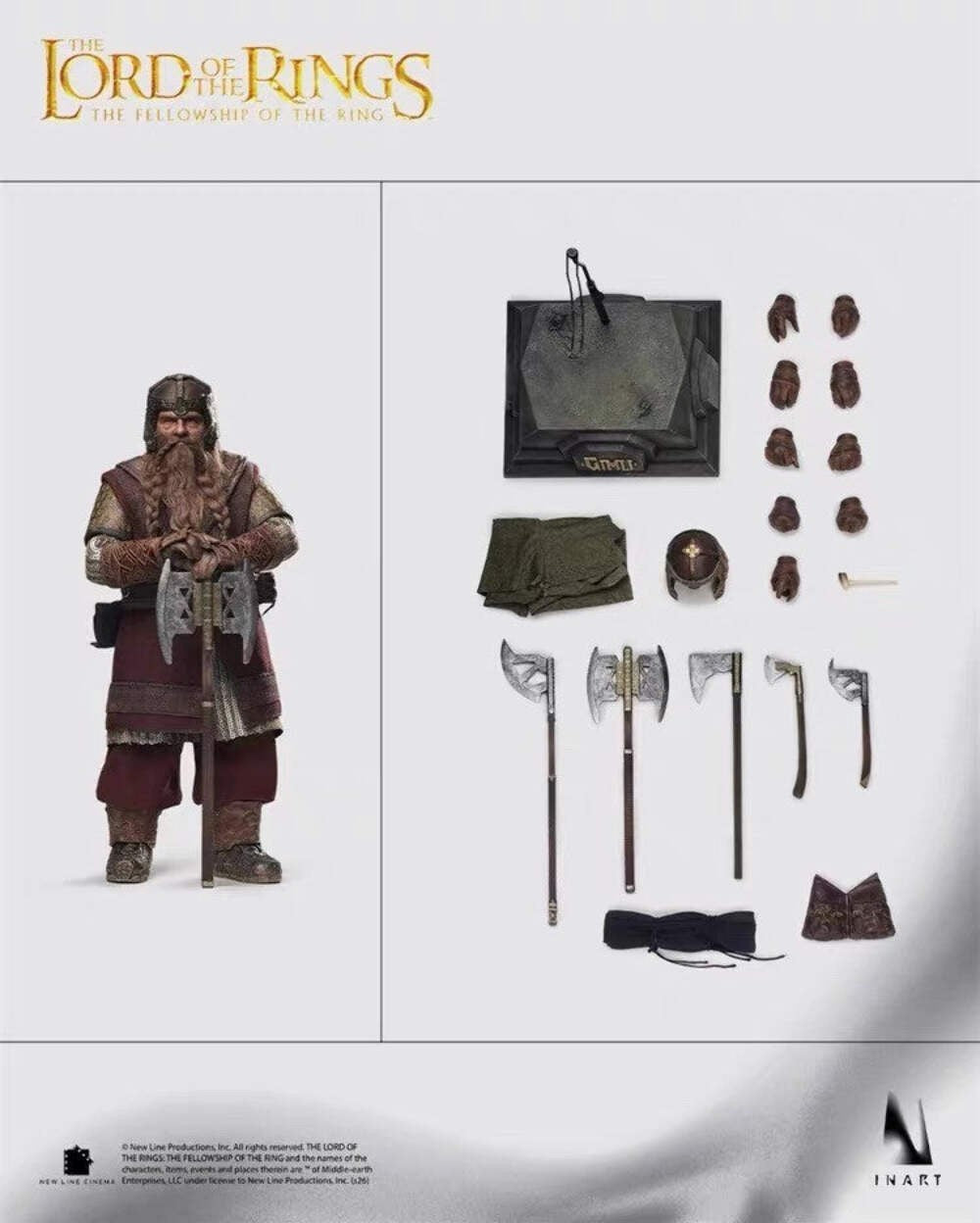 INART Gimli 1/6 Figure Lord of the Rings Fellowship Dwarf Collectible PREORDER