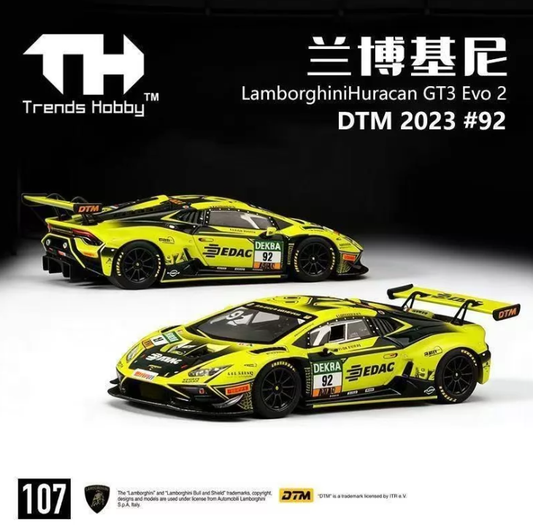 TH 1/64 Lamborghini Huracán GT3 EVO2 DTM 2023 #92 Diecast Model