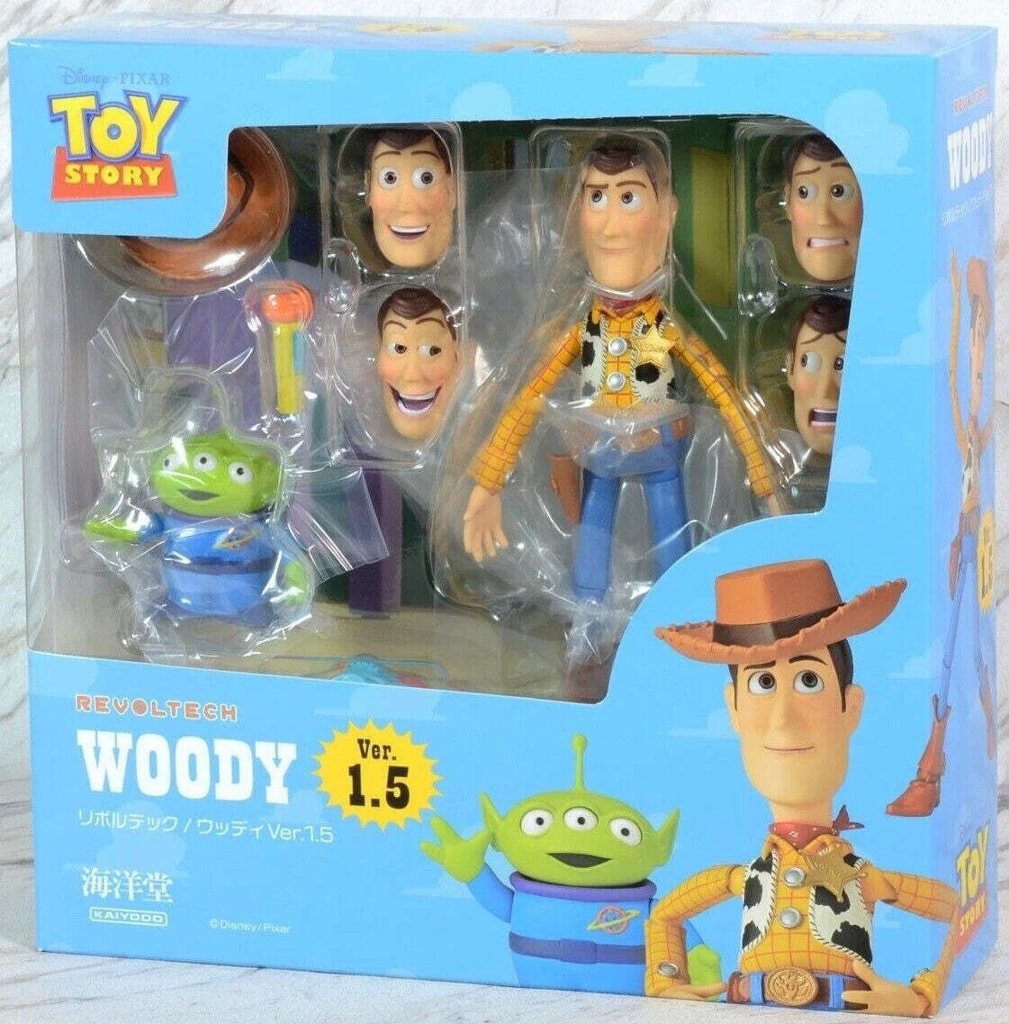 Kaiyodo Revoltech Woody Ver 1.5 Toy Story Action Figure Disney Pixar w/ Alien
