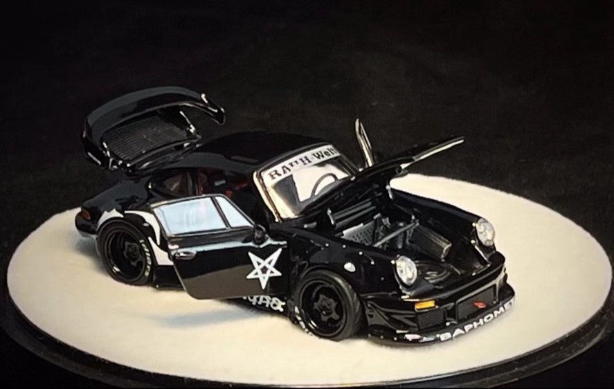 PGM RWB Porsche 930 Baphomet Limited 999pcs 1/64 Diecast Model Car Black