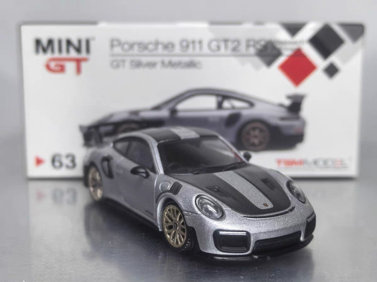 Mini GT Porsche 911 GT2 RS Weissach Package GT Silver Metallic 1/64