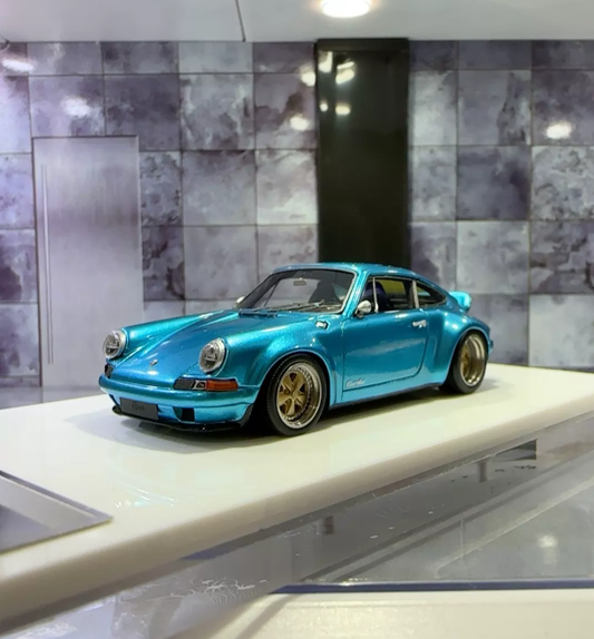 MY64 1:64 Porsche 911 Kaege Retro Electroplated Blue Ducktail Limited Edition