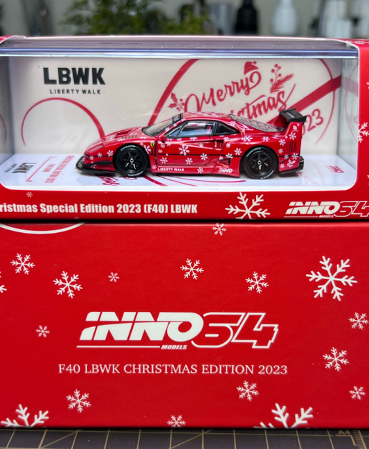 INNO64 1/64 Ferrari F40 LBWK Christmas Special Edition 2023 Diecast Model