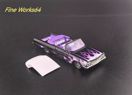 Fine Works 1/64 Chevy Impala Lowrider Purple Flame Edition