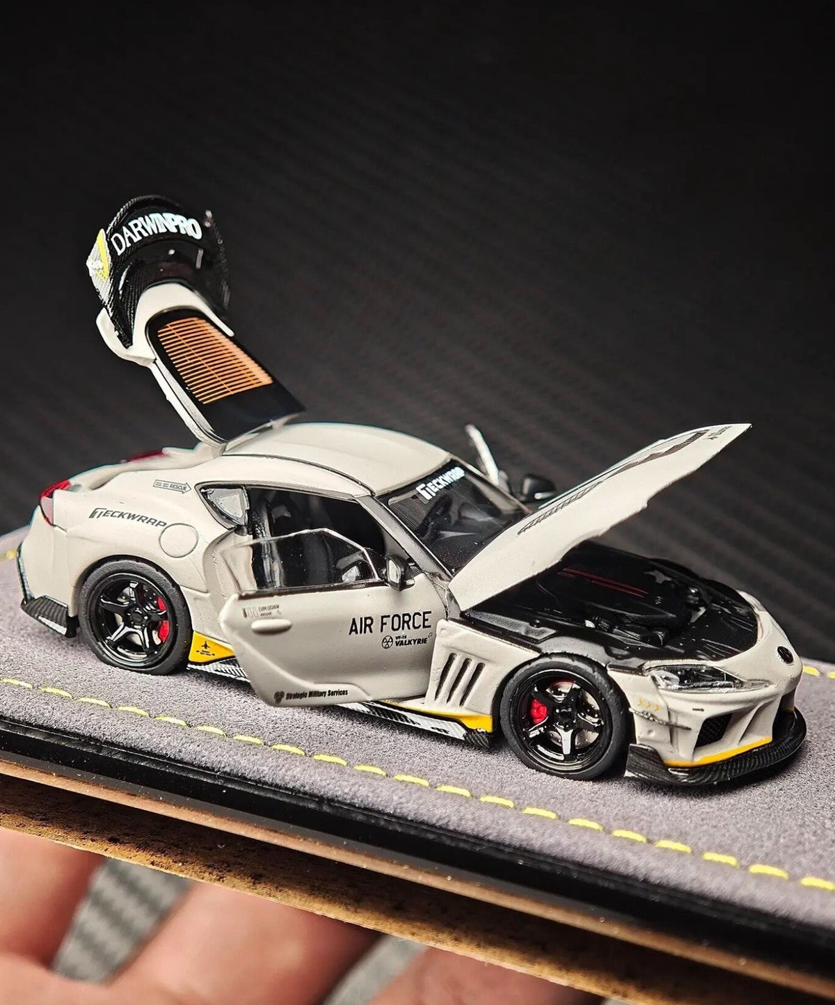 TopArt Toyota Supra DarwinPro Air Force Grey 1/64 Diecast Model Car