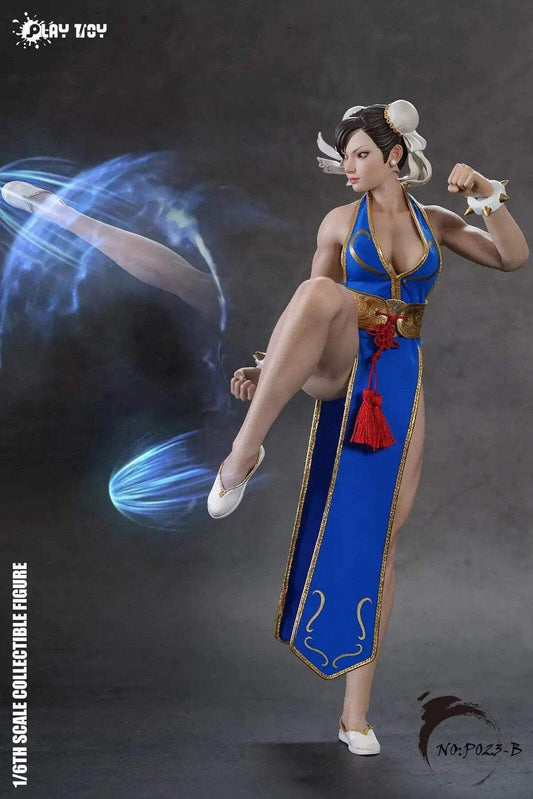 1/6 Chun-Li Street Fighter Collectible Figure Blue Outfit Play Toy PT