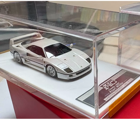 1/64 DMH Ferrari F40 First Edition Pearl White Diecast Model