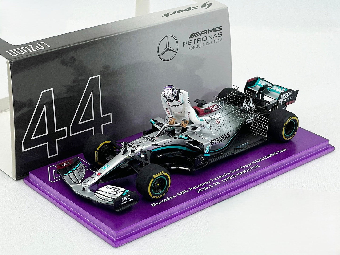 Spark 1/43 Mercedes W11 #44 Lewis Hamilton Barcelona Test 2020 7x Champion