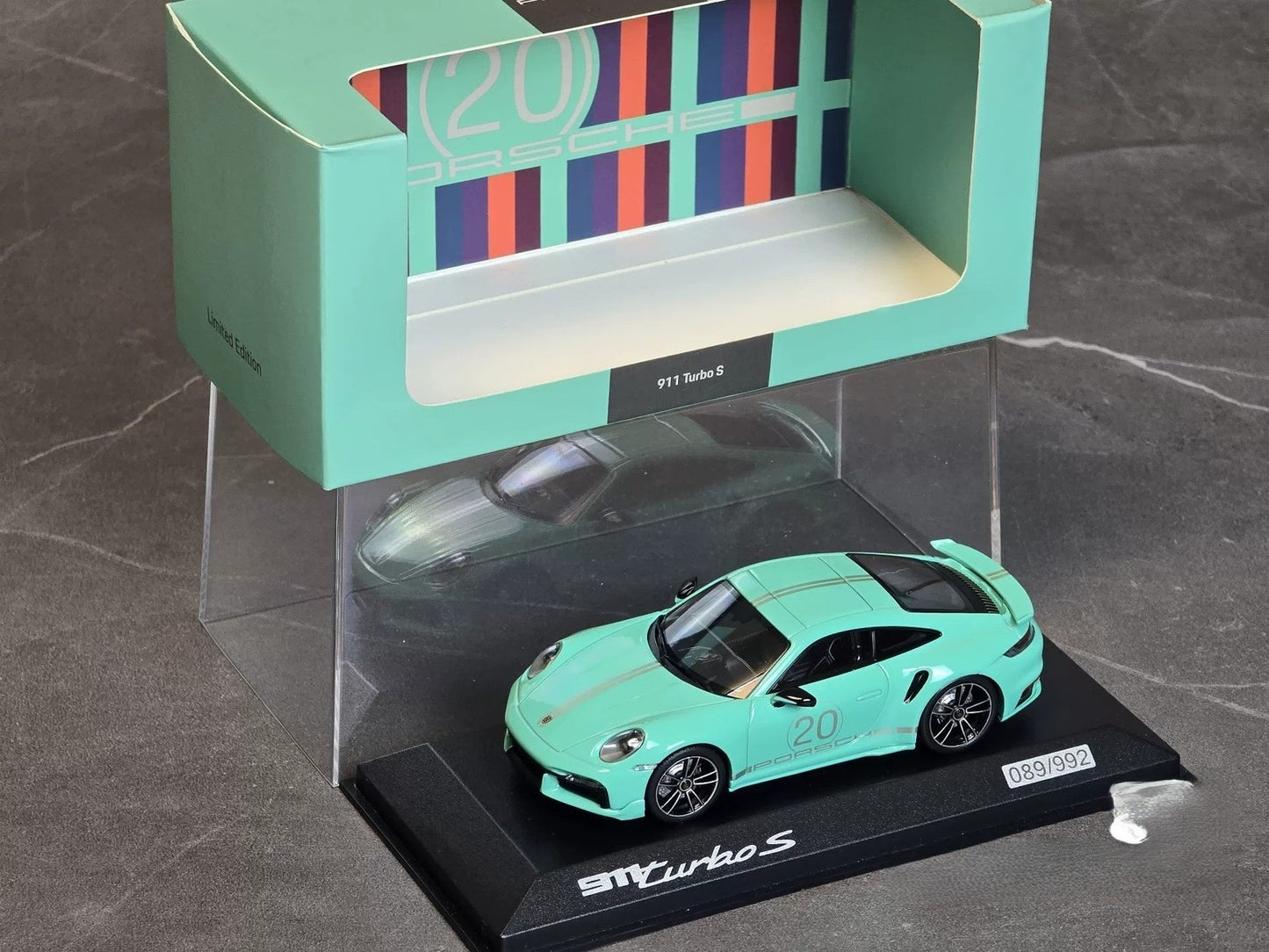 Minichamps 1/43 Porsche 911 Turbo S 992.1  20th Anniversary Mint Green