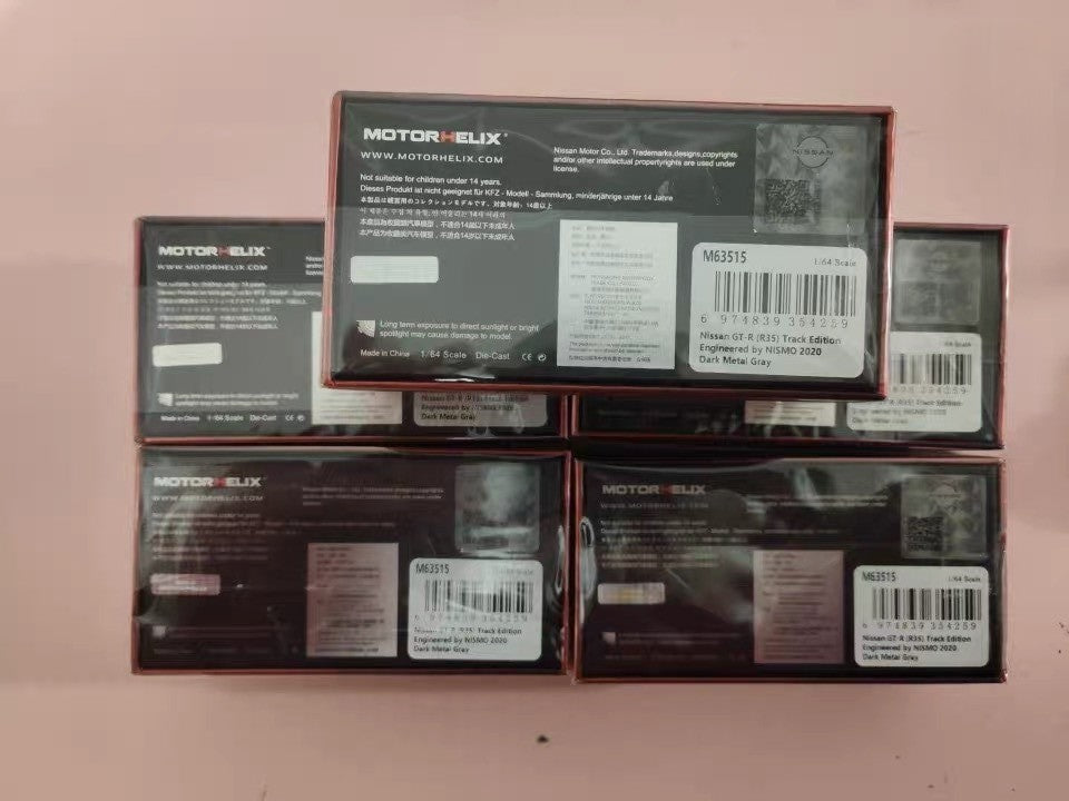MotorHelix 1/64 Nissan GT-R R35 T-Spec Dark Metal Gray Nismo Track Edition