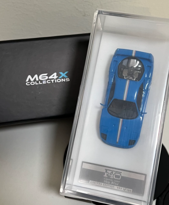 MY64 1/64 Ferrari F40 Blue Resin Model Limited 199