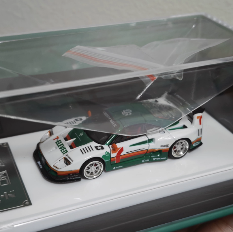 Demon King Auto 1/64 LBWK Ferrari F40 7-Eleven Bearing Wheels Glow Chase