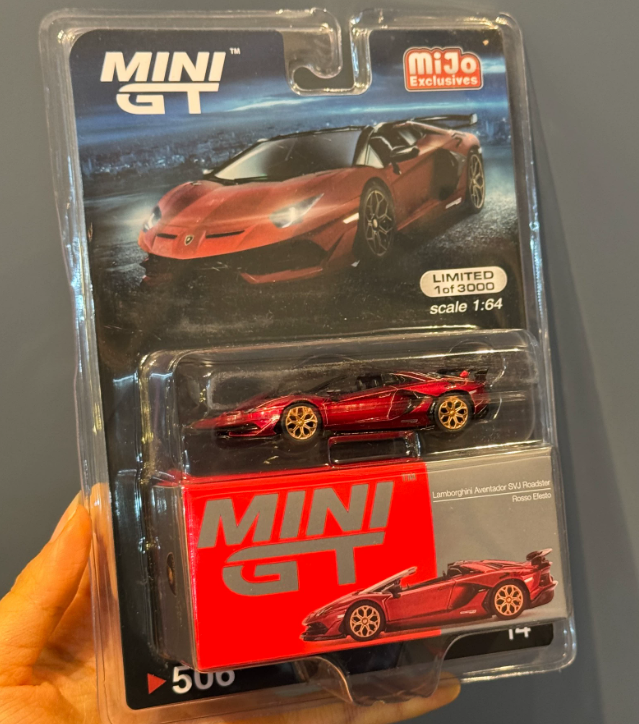 MINI GT 1:64 Lamborghini Aventador SVJ Roadster Rosso Efesto Limited Diecast