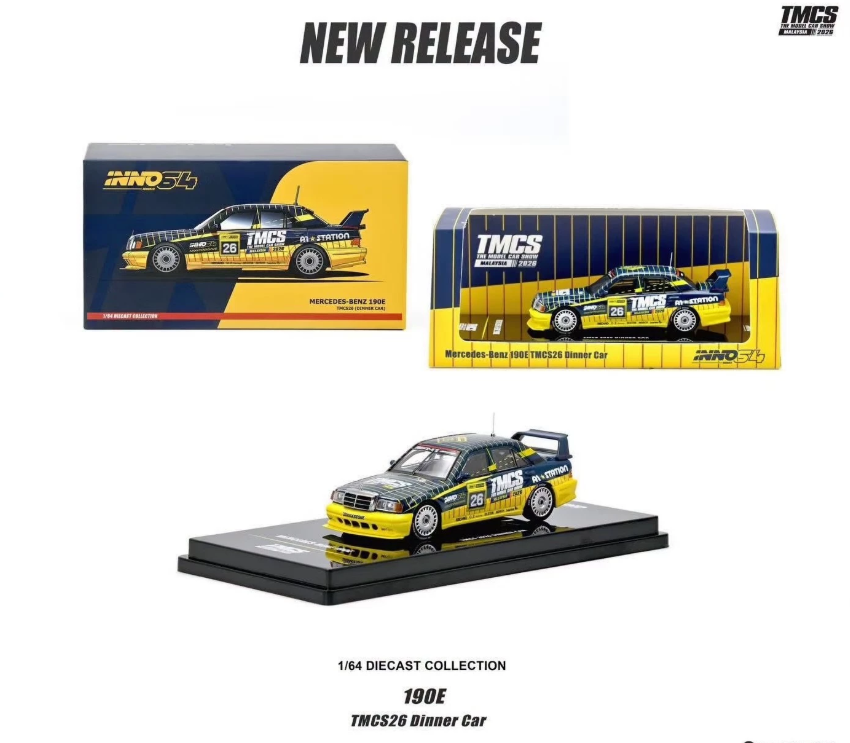 INNO 1:64 Mercedes-Benz 190E TMCS26 Dinner Car Limited Edition Model