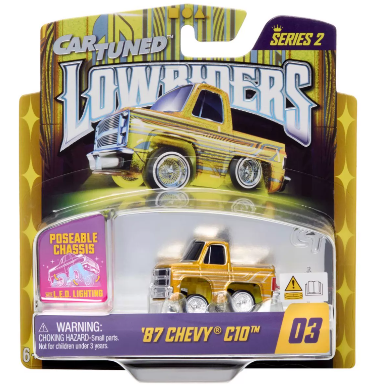 Cartuned Lowriders 87 Chevy C10 Poseable LED Diecast Truck