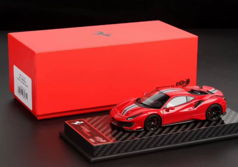 BBR 1/43 Ferrari 488 Pista Red Metallic with Black Wheels 01