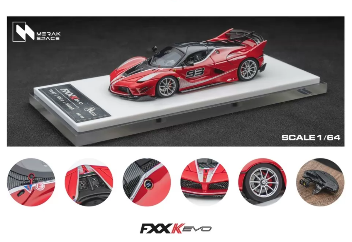 MerakSpace 1/64 Resin Ferrari FXX-K EVO 6 Color Options