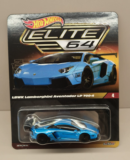 Hot Wheels Elite 64 LBWK Lamborghini Aventador LP 700-4 Blue Diecast